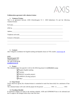 Collaboration agreement with volunteer/trainee 1. Volunteer