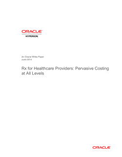 Rx for Healthcare Providers: Pervasive Costing at All Levels