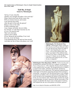 Michelangelo, Tell Me O Soul
