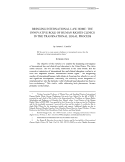 bringing international law home: the innovative role of