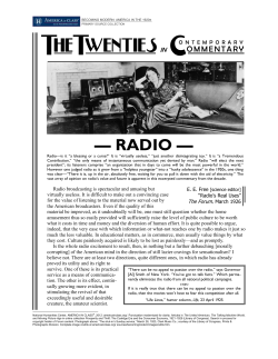 Radio in the 1920s: collected commentary