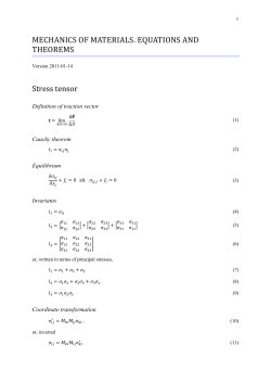 MECHANICS OF MATERIALS. EQUATIONS AND THEOREMS