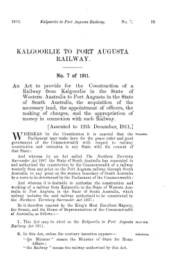 kalgoorlie to port augusta railway.