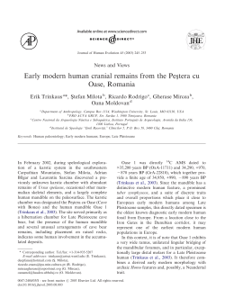 Early modern human cranial remains from the Pestera