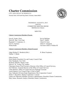 August 6, 2015 - Honolulu Charter Commission