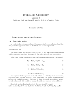 Inorganic Chemistry Lesson 8