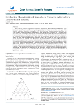 Geochemical Characteristics of Spaleotherm Formation in Caves