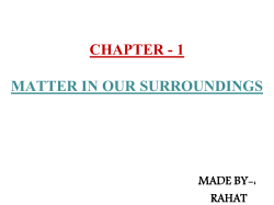 CHAPTER - 1 MATTER IN OUR SURROUNDINGS