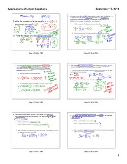 Applications of Linear Equations