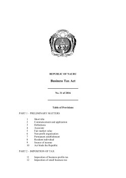 Business Tax Act