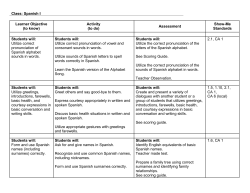 Spanish I Curriculum