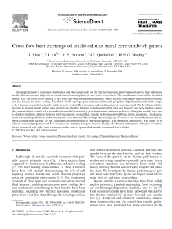 Cross flow heat exchange of textile cellular metal core sandwich