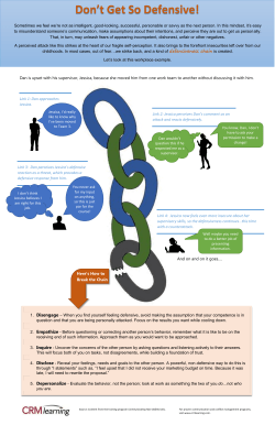 Don`t Get So Defensive!