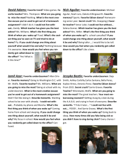 David Adams: Favorite trend? Video games. Fa