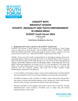 Poverty, inequalities and youth empowerment in urban areas