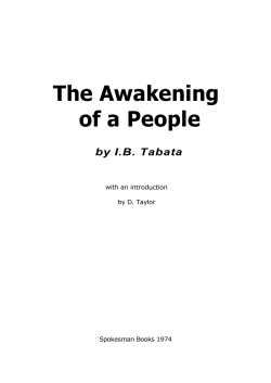 The Awakening of a People