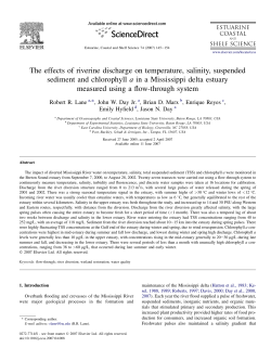 The effects of riverine discharge on temperature, salinity, suspended