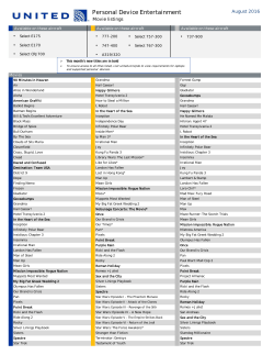 Personal Device Entertainment August 2016 Movie