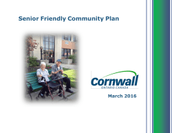 Cornwall Senior Friendly Community Plan