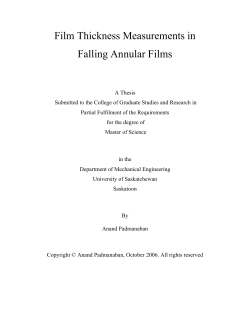 Film Thickness Measurements in Falling Annular Films