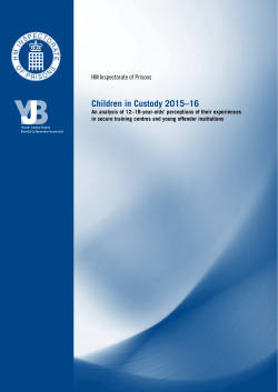 Children in Custody 2015&ndash;16 - Criminal Justice Inspectorates