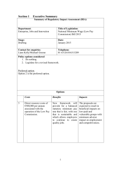 Section 1 Executive Summary - Department of Jobs, Enterprise and