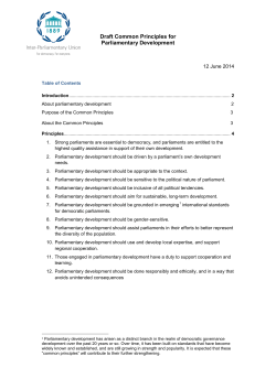 Draft Common Principles for Parliamentary Development