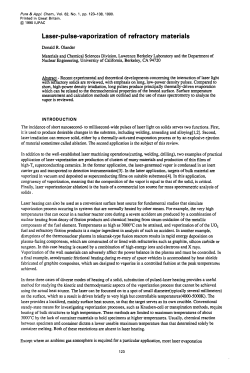 Laser-pulse-vaporization of refractory materials