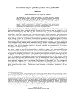 Linearization and post-syntactic operations in the Quechua DP