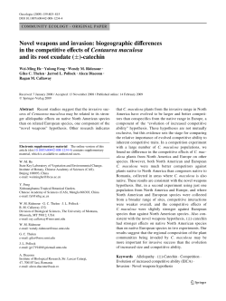 Novel weapons and invasion: biogeographic differences in the
