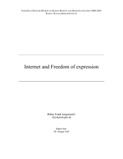 Internet and Freedom of expression