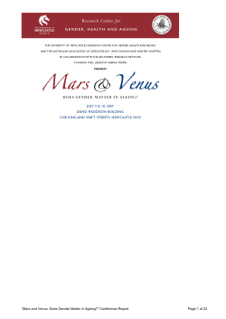 Mars and Venus: Does Gender Matter in Ageing?