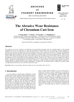 The Abrasive Wear Resistance of Chromium Cast Iron