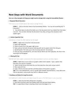 Next Steps with Word Documents