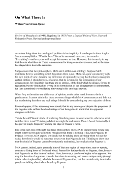 On What There Is - Math