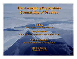 The Emerging Cryosphere CoP