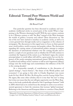 Toward Post-Western World and Afro-Eurasia