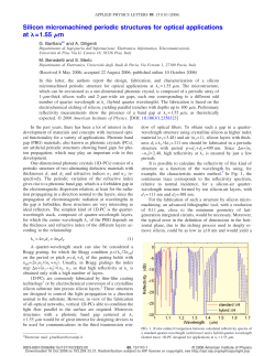 Silicon micromachined periodic structures for optical applications at