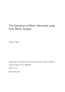 The Generation of Metric Hierarchies using Inner Metric Analysis
