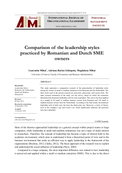 Comparison of the leadership styles practiced by Romanian and