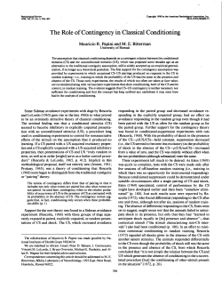 The Role of Contingency in Classical Conditioning