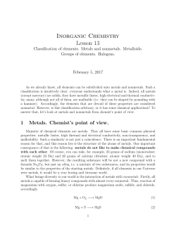 Inorganic Chemistry Lesson 13
