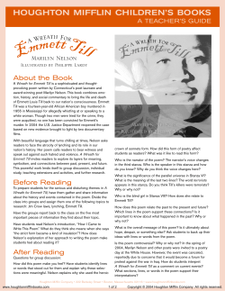 A Teacher`s Guide for A Wreath for Emmett Till published by