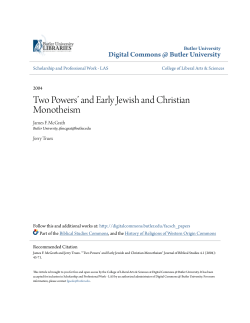 Two Powers` and Early Jewish and Christian Monotheism