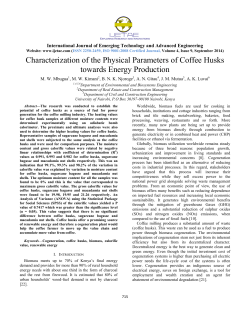 Characterization of the Physical Parameters of Coffee