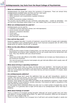 Antidepressants: key facts from the Royal College of Psychiatrists