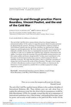 Change in and through practice: Pierre Bourdieu, Vincent Pouliot
