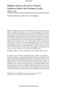 Philippine Indios in the Service of Empire: Indigenous