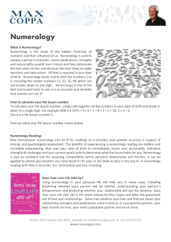 Numerology - Max Coppa
