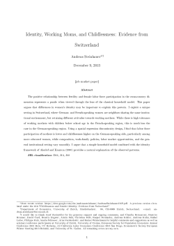 Identity, Working Moms, and Childlessness: Evidence